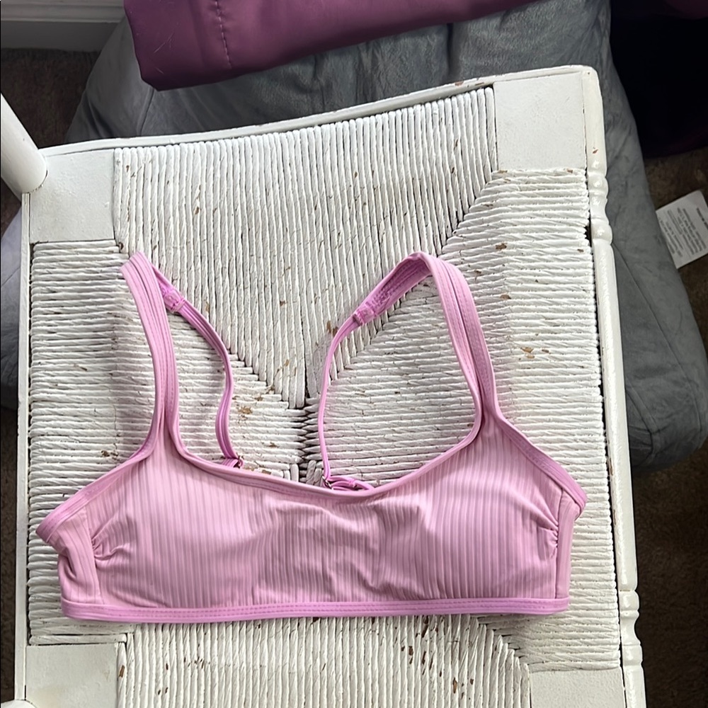 Pink Ribbed Women's Bralette